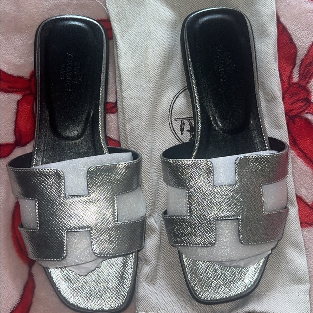 Silver Hermés Sandals